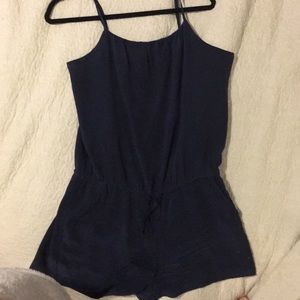 Joie navy silk romper